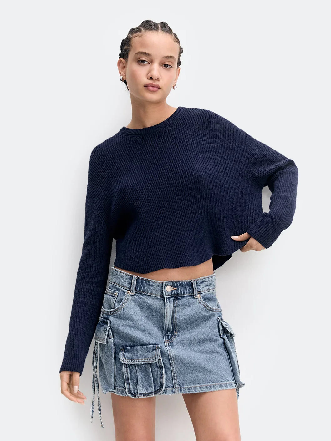 Cropped Knit Sweater